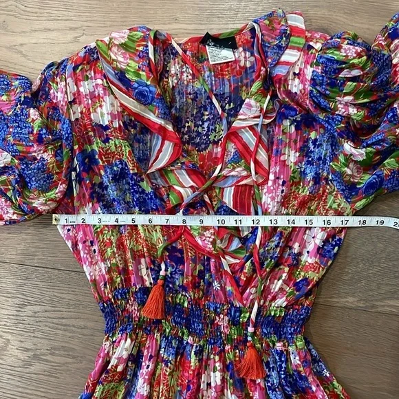 Diane Freis Vintage Floral Printed Midi Dress Size Medium